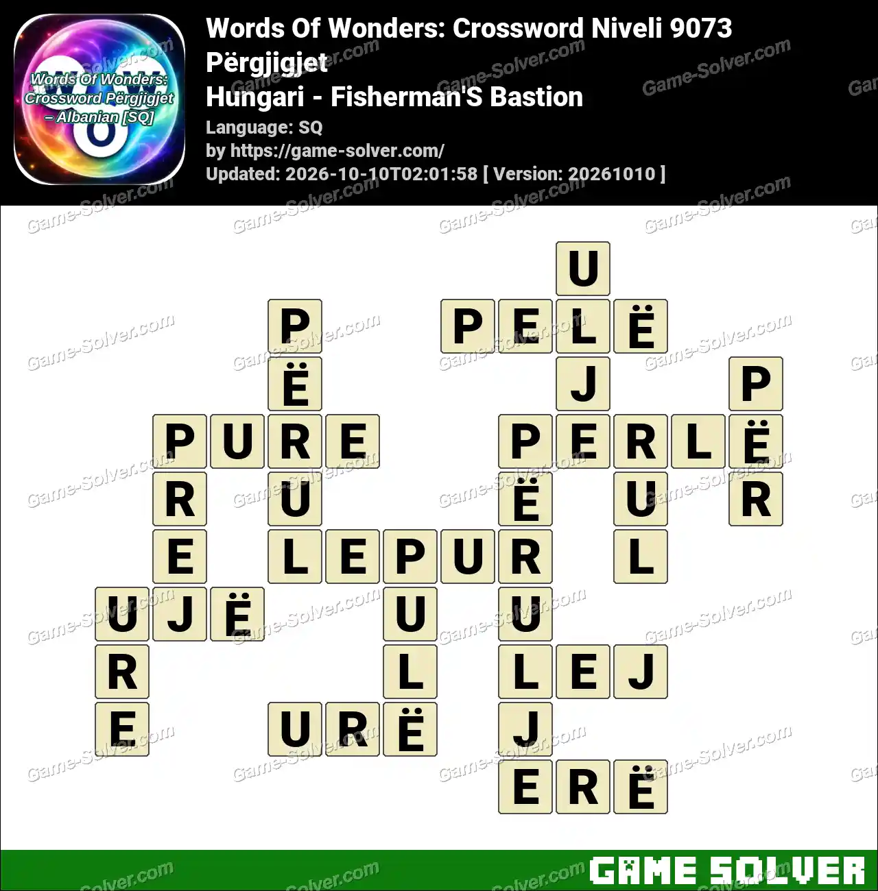 Words Of Wonders: Crossword Niveli 9073 Përgjigjet – Hungari – Fisherman’S Bastion